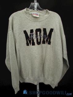 Vintage Santee Women's Light Grey Embroidered Crewneck Sweatshirt SZ L