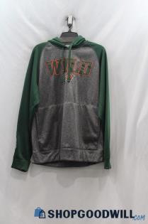 NHL Women's Green/Gray MN Wild Embroidered Logo Hoodie sz L