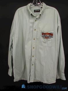 Vintage Women's White Mountain Sturgis Light Wash Denim Button Up Shirt SZ 2XL