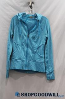 Athleta Women's Blue Heathered Full Zip Hooded Sweatshirt sz M