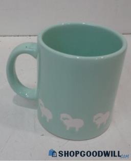 Appears To Be Waechtersbach Mint Green White Sheep Mug Made In Spain