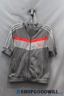 Adidas Women's Gray/White Full Zip Sweater Sz M