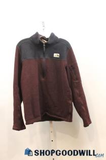 The North Face Men's Red Fleece Quarter Zip Sweatshirt SZ M