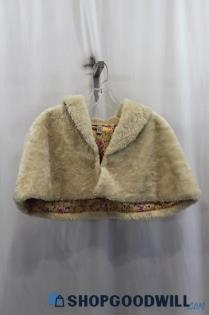 Free People Women's Tan Faux Fur Shawl SZ XS/S