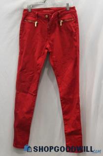 Michael Kors Women's Red Zipper Pocket Skinny Jean sz 6