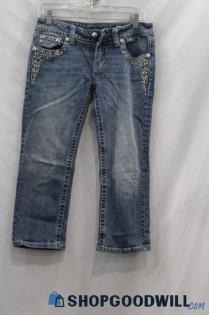 Miss Me Women's Blue Weathered Capri Jean sz 28