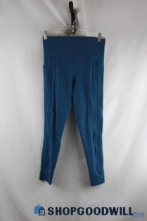 Athleta Women's Blue Leggings W / Ruched Sides Sz S