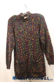 VTG Pronto Moda Women's Multicolor Knit Oversized Long Sleeve Sweater Size M