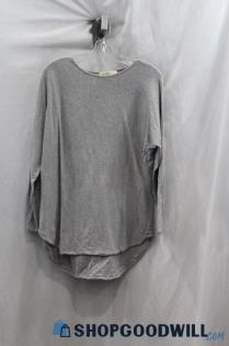 Michael Kors Women's Light Gray Long Sleeve Scoop Shirt sz L