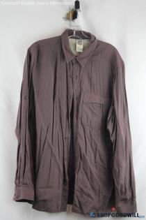 The North Face Men's Burgundy Lightweight Button Up Tech T-shirt - Size L