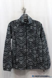 Columbia Womens Blue Pattern Fleece Jacket Sz S