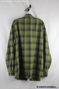 Columbia Green / Yellow Polyester Button Down - Size XL