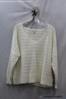 Lucky Brand Women's White Knit Pullover Sweater Sz L