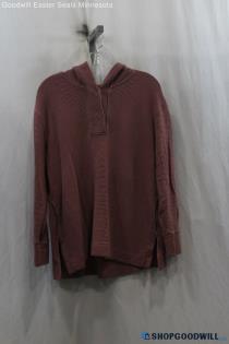 Athleta Red Wash Hooded Long Sleeve T-shirt - Size Medium