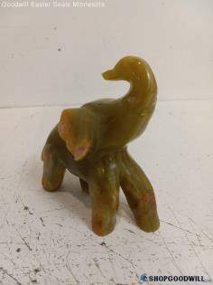 Onyx Green Stone Elephant Figurine