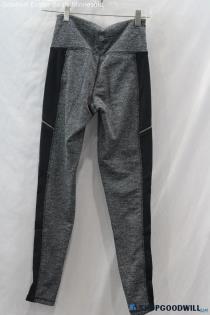 Athleta Women's Gray/Black Heathered Side Zipper Ankle Leggings - Size XS