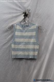 NWT ZARA Women's Blue/White Striped Tank Top Sz M