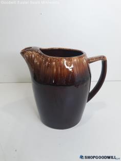 Vintage Kathy Kale Creation Brown Drip Glazed Pottery Pitcher