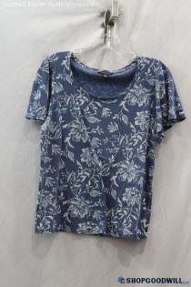 Lucky Brand Women's Blue/White U Neck T-shirt Sz M