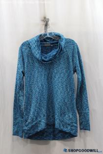 Athleta Womens Blue Pattern Cowl Neck Sweater - Size M