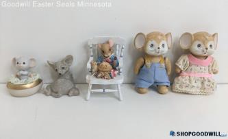 5PC Mixed Brand Homco, Precious Moments + More Collectible Mouse Figurines