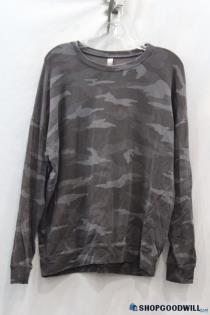 Athleta Women's Dark Gray Camo Pattern Pullover Sweatshirt Sz M