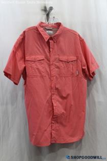 Columbia Men's Pink Tech Button Up Shirt SZ L