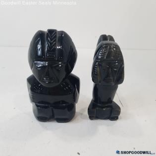 Meso American Style Blue/Black Stone Figurines