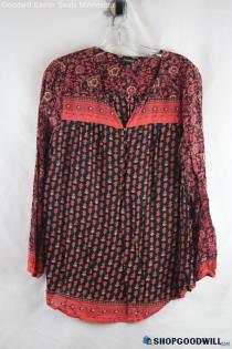 Lucky Brand Red/ Floral Long Sleeve T-shirt - Size L