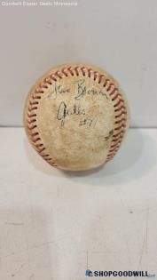 Signed Steve Brown Baseball White