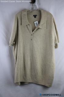 NWT Torrid Women's Beige Knit Short Sleeve Polo Shirt Sweater - Size 5X