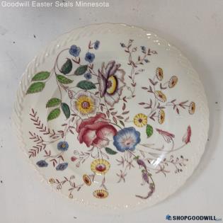 Vernonware California Mayflower Eggshell Porcelain Vtg. Dinner Plate 12" Floral