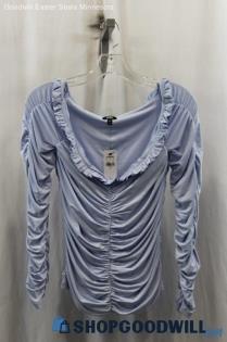 NWT Express Women's Sky Blue Tight Long Sleeve Shirt SZ M