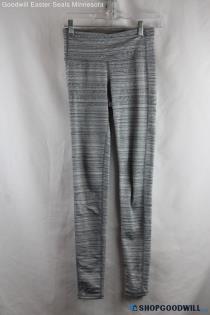 Athleta Women's Gray Striped Ribbed Ankle Leggings - Size XS