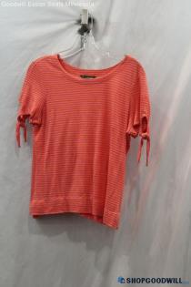 Tommy Bahama Women's Pink/Orange Striped Shoulder Tie T-shirt - Size XS