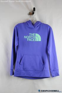 The North Face Women's Purple/Blue Graphic Fleece Lined Hoodie - Size S