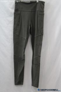 Athleta Women's Dark Ash Green Side Ribbed Side Pocket Leggings - Size S