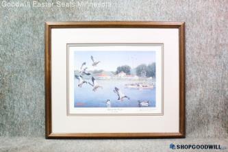 "Mallards Visit Excelsior" Les C Kouba Sign Duck Wildlife Framed 1342/2000 Print