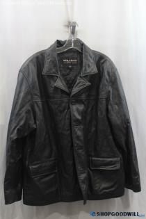 Wilsons Leather Mens Black Leather Jacket Sz L