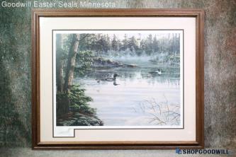 "Twins II-Loons" John McFaul Signed w/Remarque Wildlife C/E 17/400 Print Art PUO