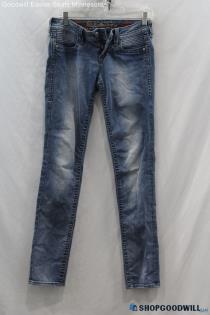 Rock Revival Women's Weathered Blue Skinny Jeans sz 27