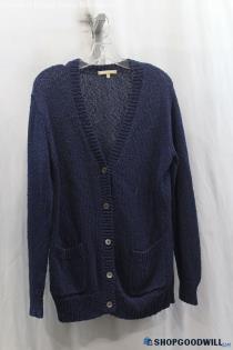 Michael Kors Men's Navy Sheer Button Up Cardigan SZ S