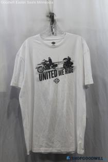 Harley-Davidson Mens White Graphic T-Shirt Sz XL