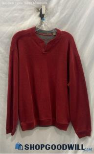 Tommy Bahama Men's Maroon V Neck Sweater - Size M