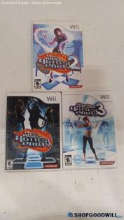 3pc Nintendo Wii Video Game Bundle Dance Revolution W/ Cases