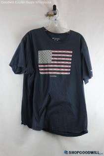 Columbia Men's Navy Front Graphic Short Sleeve T-shirt - Size XL