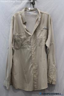 Columbia Men's Beige Button Up Shirt - Size L