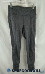 Athleta Women's Gray Patterned High-Rise Pull-On Stretchy Skinny Pants - Size M