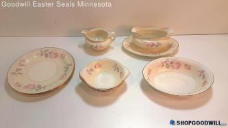 9pc Nautilus Eggshell Dinnerware Set Rose Pattern