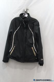 Columbia Women's Black/White Reflective Stripe Full Zip Jacket - Size M